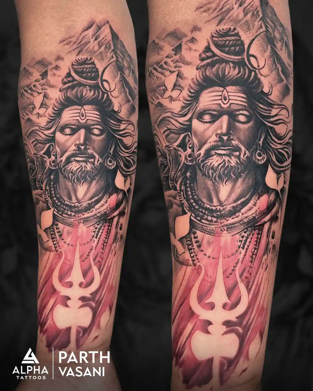 lord Shiva tattoo on forearm